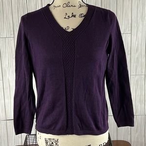 Talbots Purple V-Neck Sweater